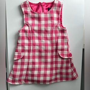 NWT - Children’s Place - Girls Shift Dress Hounds Tooth Pink- 6-9M